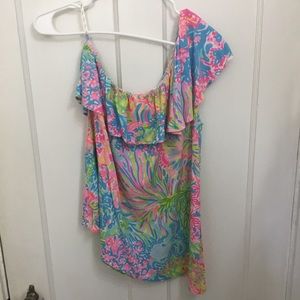Lilly Pulitzer inspired one shoulder top